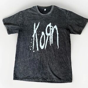 Korn Drip Logo Mens T Shirt Black Large